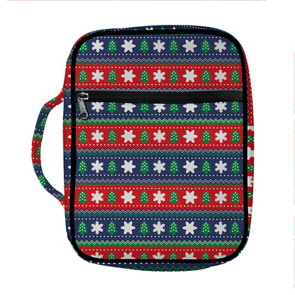 Scandinavian Christmas Pattern Print Front Pocket Bible Bag
