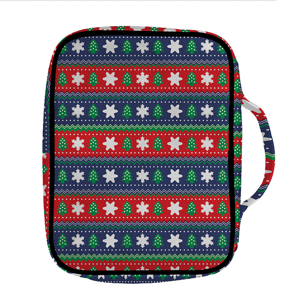 Scandinavian Christmas Pattern Print Front Pocket Bible Bag