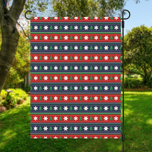Scandinavian Christmas Pattern Print Garden Flag