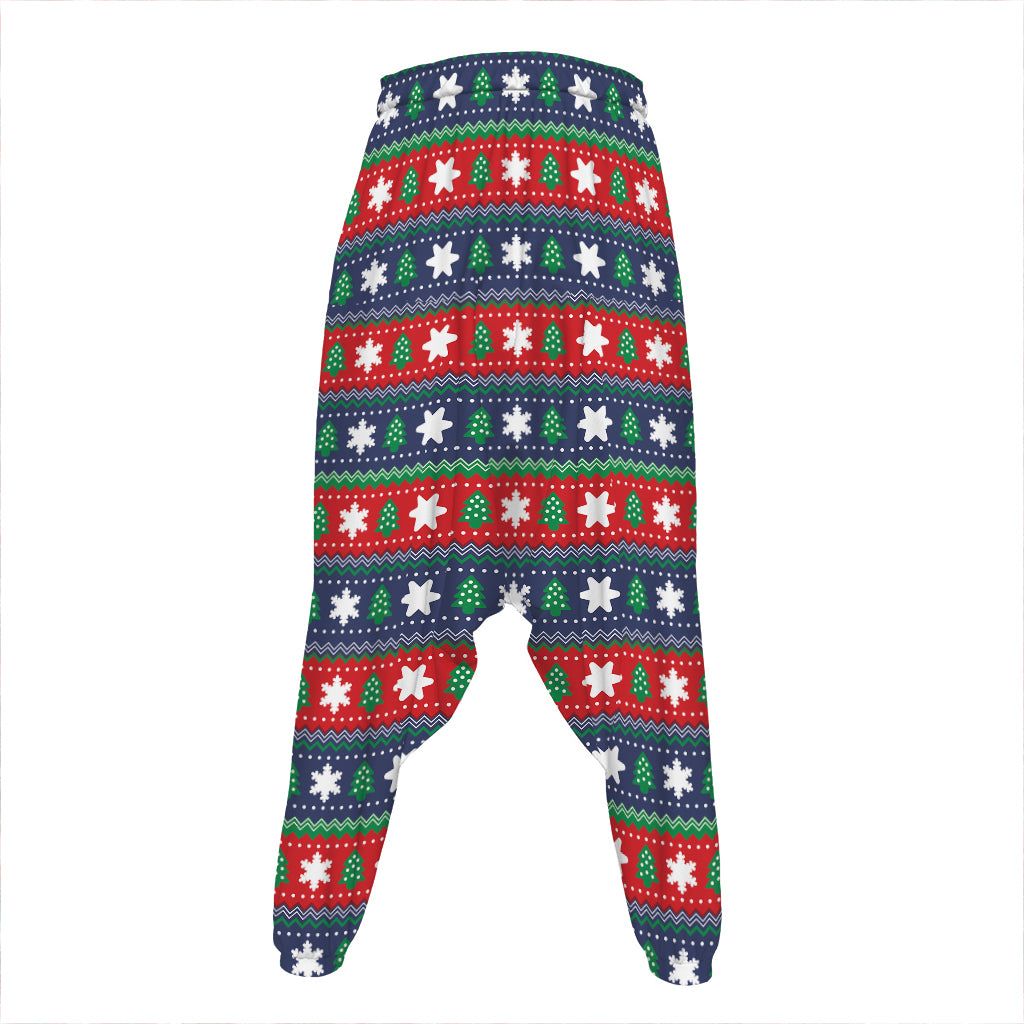 Scandinavian Christmas Pattern Print Hammer Pants