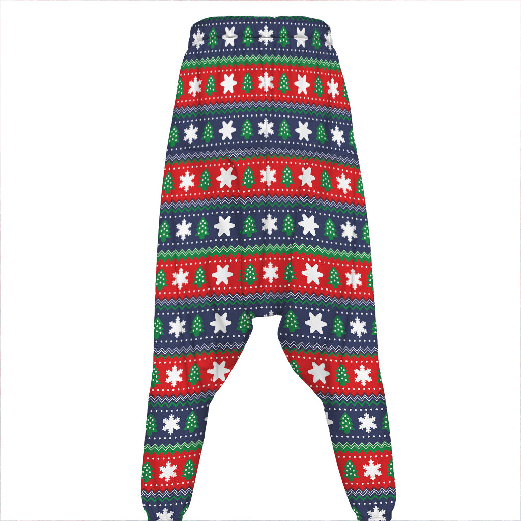 Scandinavian Christmas Pattern Print Hammer Pants