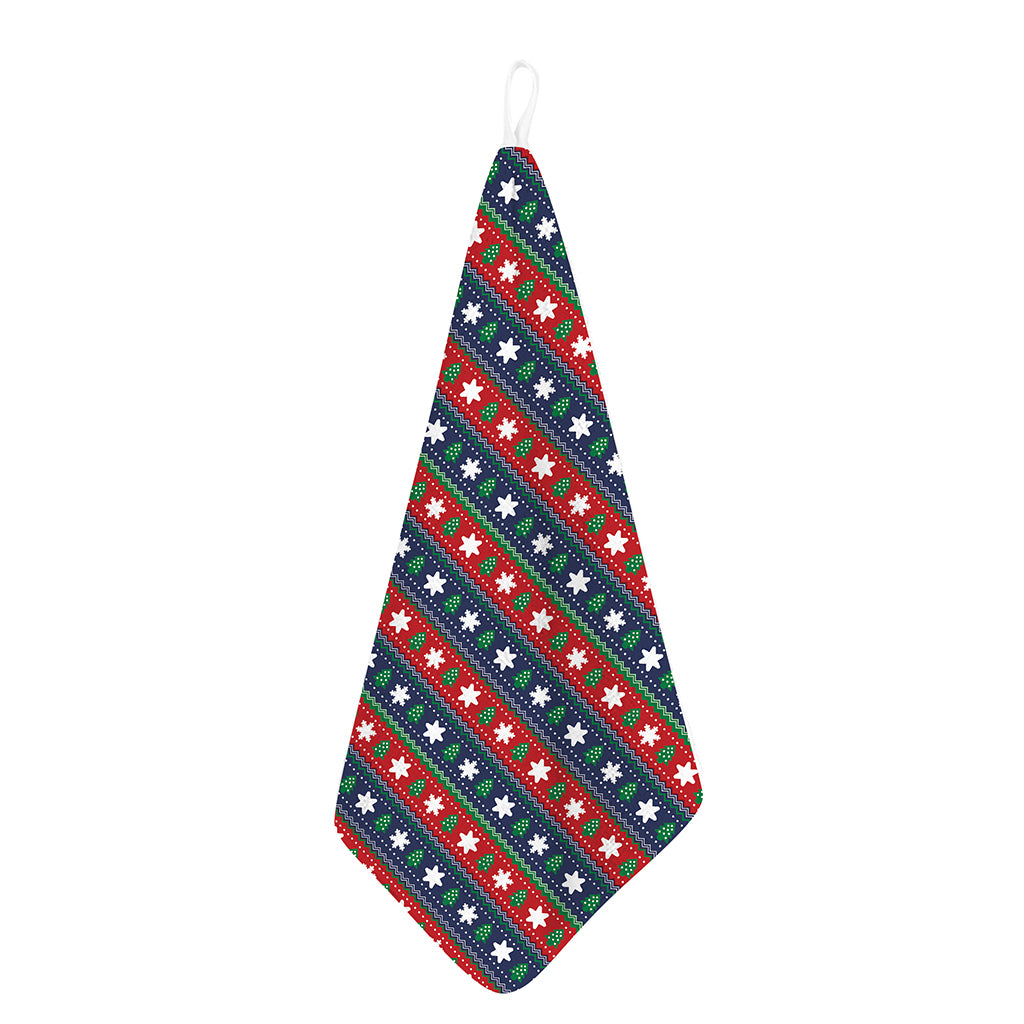 Scandinavian Christmas Pattern Print Hand Towel