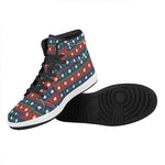 Scandinavian Christmas Pattern Print High Top Leather Sneakers
