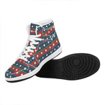 Scandinavian Christmas Pattern Print High Top Leather Sneakers