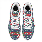Scandinavian Christmas Pattern Print High Top Leather Sneakers