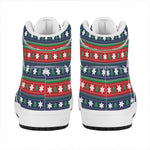 Scandinavian Christmas Pattern Print High Top Leather Sneakers