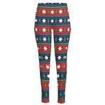 Scandinavian Christmas Pattern Print High-Waisted Pocket Leggings