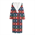 Scandinavian Christmas Pattern Print Hooded Bathrobe