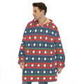 Scandinavian Christmas Pattern Print Hoodie Blanket