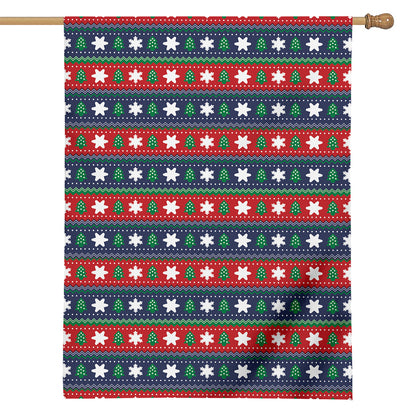 Scandinavian Christmas Pattern Print House Flag