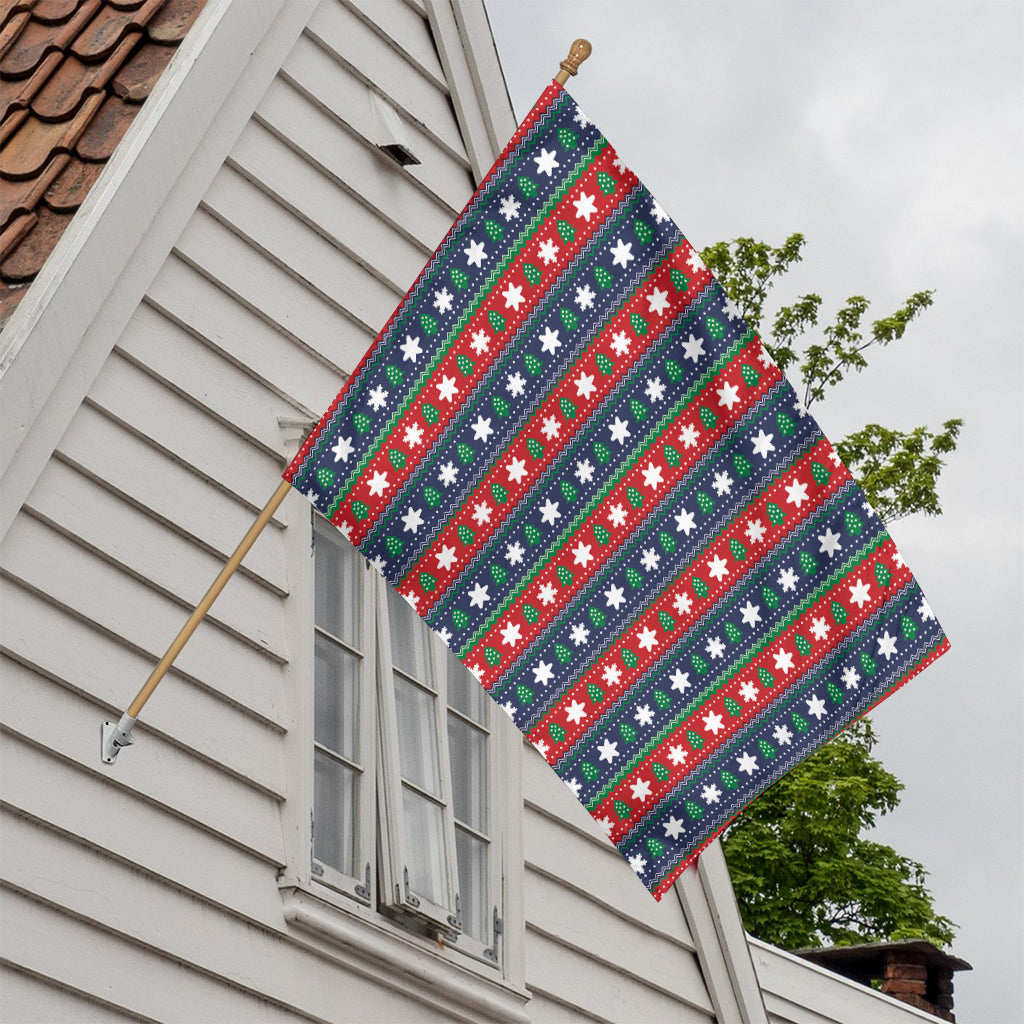 Scandinavian Christmas Pattern Print House Flag