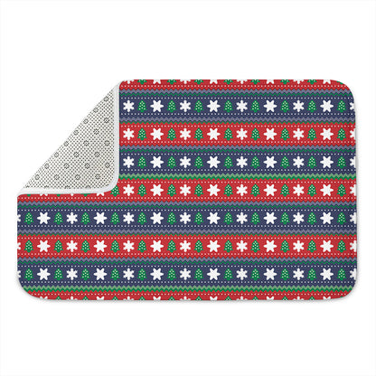 Scandinavian Christmas Pattern Print Indoor Door Mat
