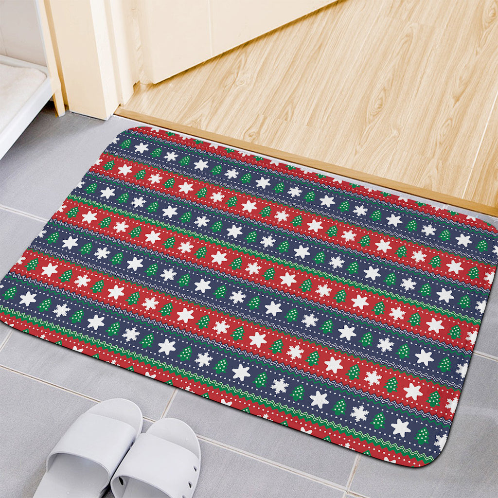Scandinavian Christmas Pattern Print Indoor Door Mat