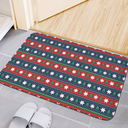 Scandinavian Christmas Pattern Print Indoor Door Mat