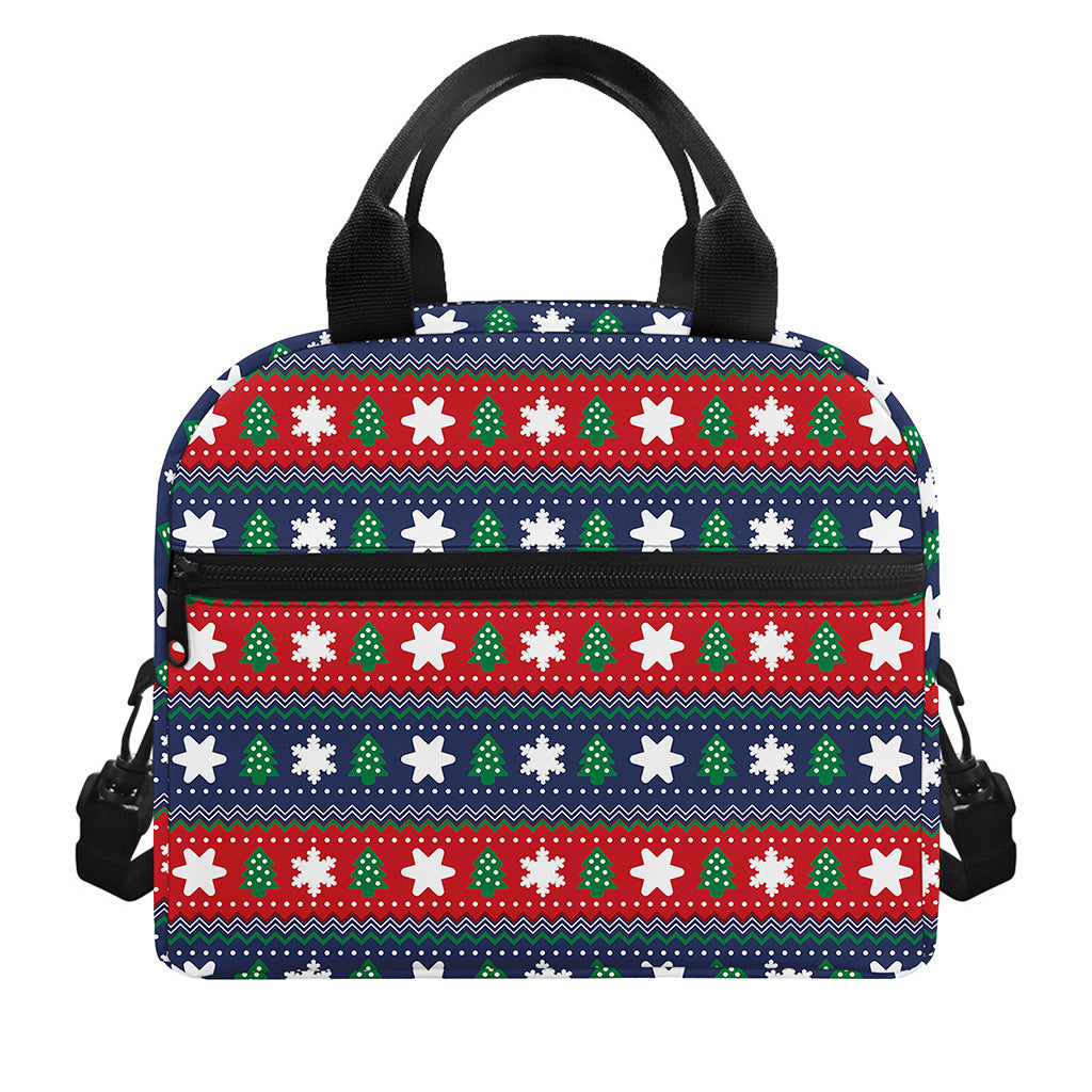 Scandinavian Christmas Pattern Print Insulated Lunch Bag