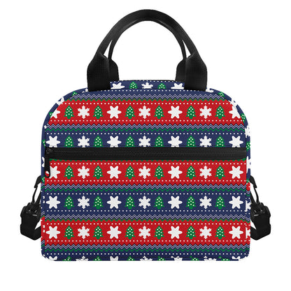 Scandinavian Christmas Pattern Print Insulated Lunch Bag
