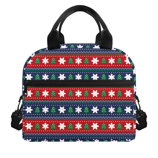 Scandinavian Christmas Pattern Print Insulated Lunch Bag