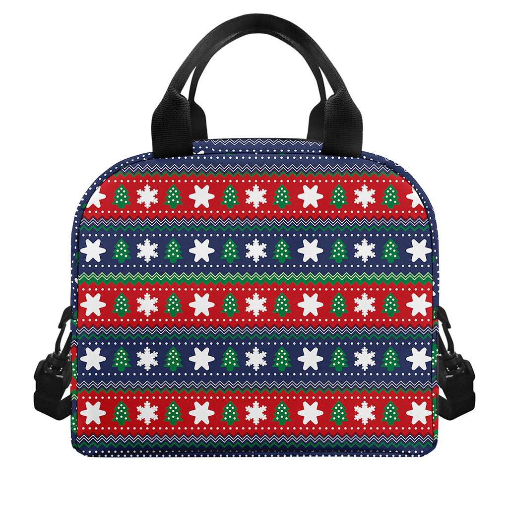 Scandinavian Christmas Pattern Print Insulated Lunch Bag