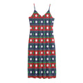 Scandinavian Christmas Pattern Print Jersey Midi Cami Dress