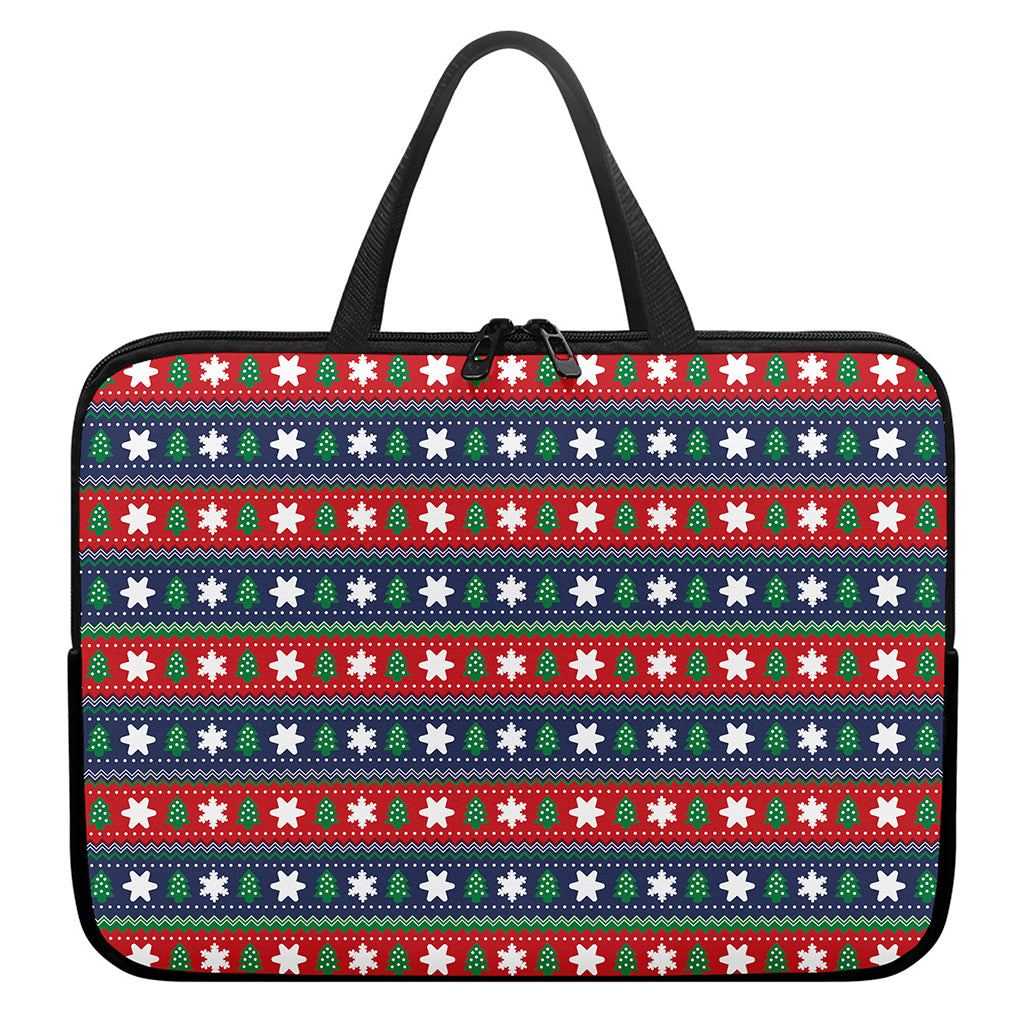 Scandinavian Christmas Pattern Print Laptop Sleeve With Handle