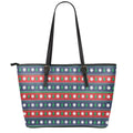 Scandinavian Christmas Pattern Print Leather Tote Bag With Zipper