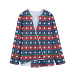 Scandinavian Christmas Pattern Print Long Sleeve Short Coat
