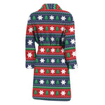 Scandinavian Christmas Pattern Print Men's Bathrobe