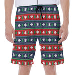 Scandinavian Christmas Pattern Print Men's Beach Shorts