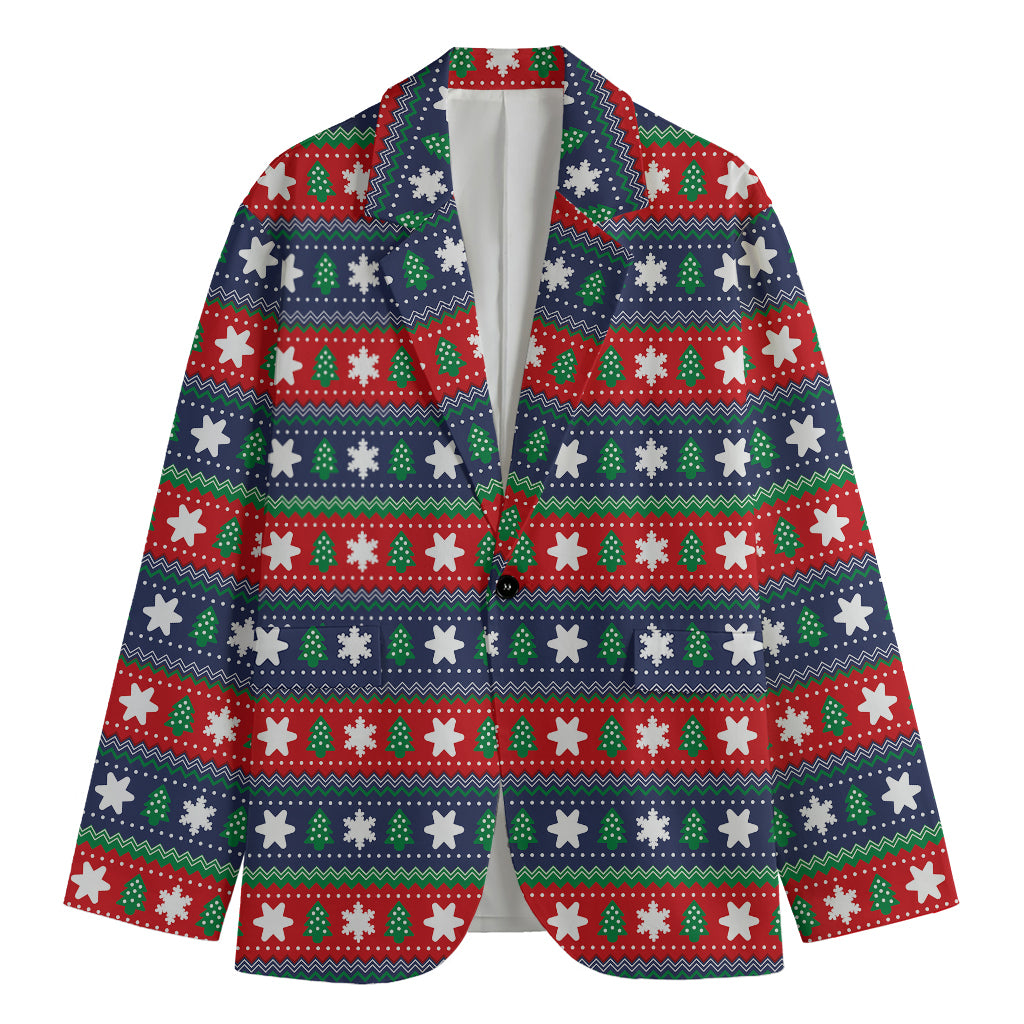 Scandinavian Christmas Pattern Print Men's Blazer