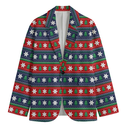 Scandinavian Christmas Pattern Print Men's Blazer
