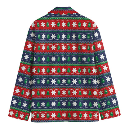 Scandinavian Christmas Pattern Print Men's Blazer