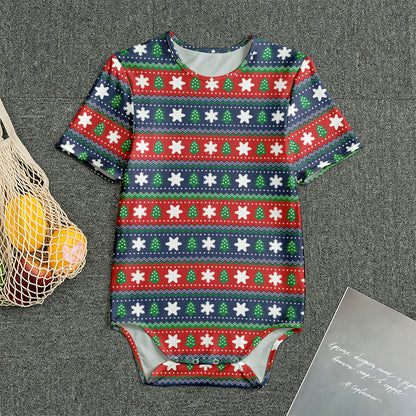 Scandinavian Christmas Pattern Print Men's Bodysuit