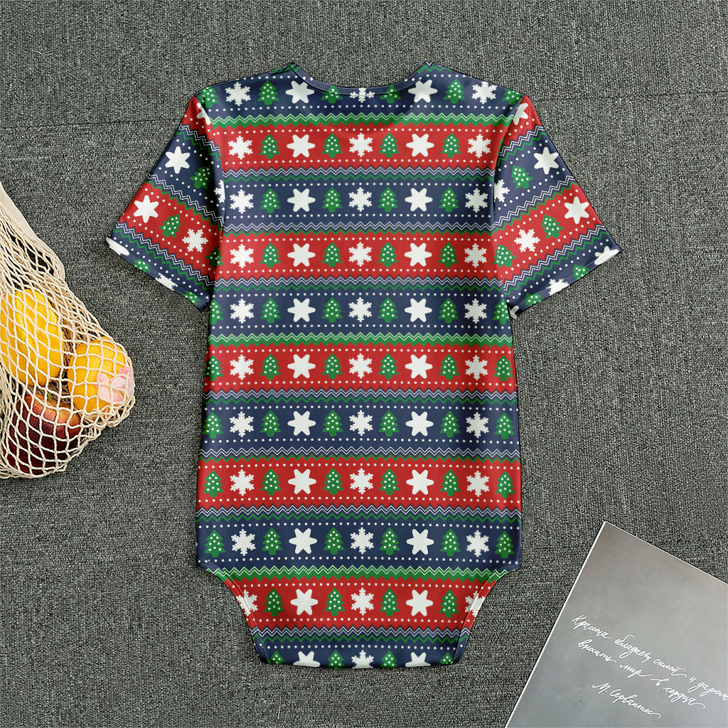 Scandinavian Christmas Pattern Print Men's Bodysuit