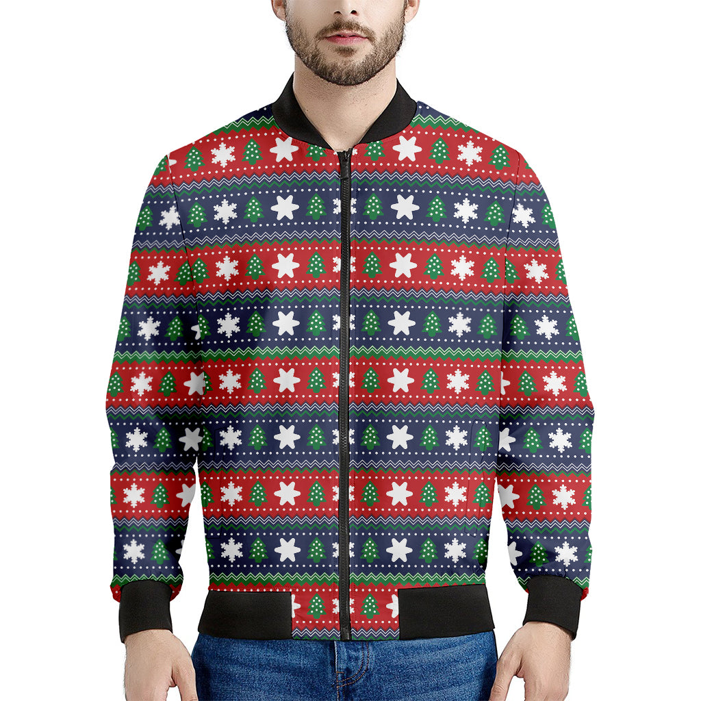Scandinavian Christmas Pattern Print Men's Bomber Jacket