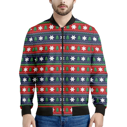 Scandinavian Christmas Pattern Print Men's Bomber Jacket