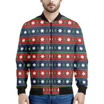 Scandinavian Christmas Pattern Print Men's Bomber Jacket