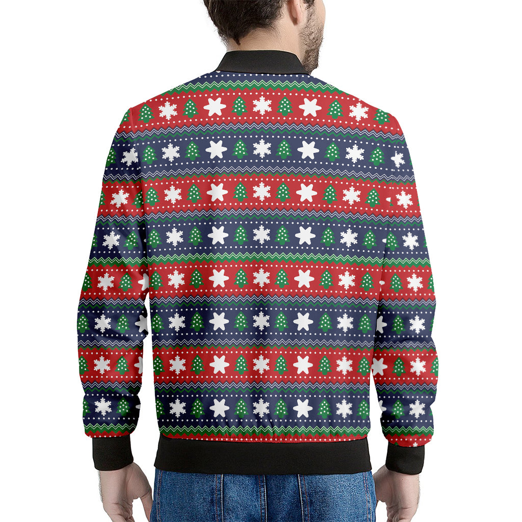 Scandinavian Christmas Pattern Print Men's Bomber Jacket