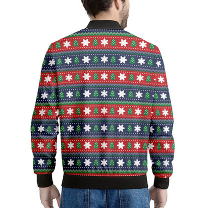 Scandinavian Christmas Pattern Print Men's Bomber Jacket