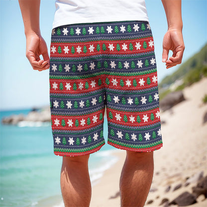 Scandinavian Christmas Pattern Print Men's Cargo Shorts