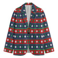 Scandinavian Christmas Pattern Print Men's Cotton Blazer