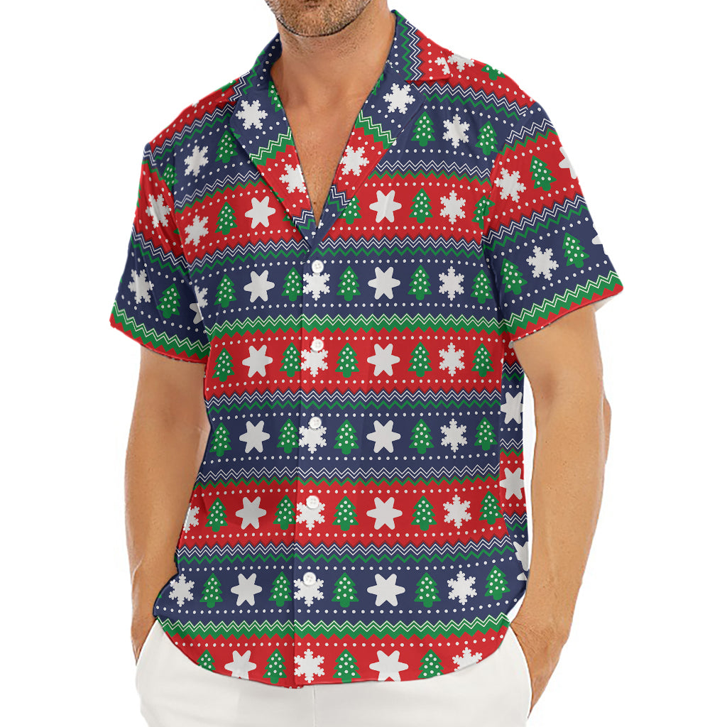 Scandinavian Christmas Pattern Print Men's Deep V-Neck Shirt
