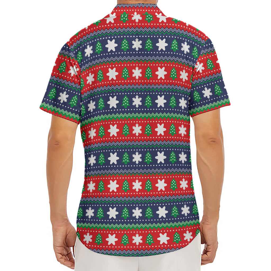 Scandinavian Christmas Pattern Print Men's Deep V-Neck Shirt