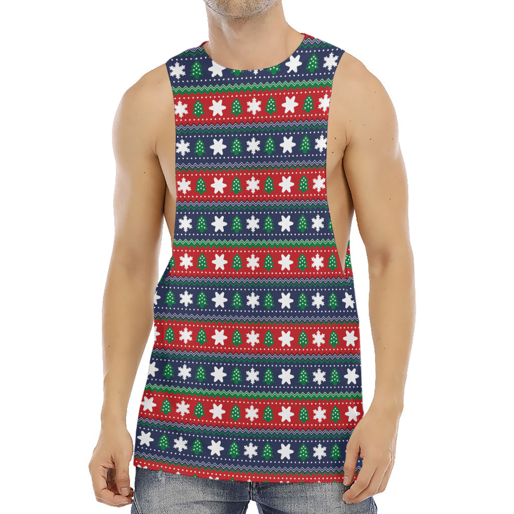 Scandinavian Christmas Pattern Print Men's Muscle Tank Top