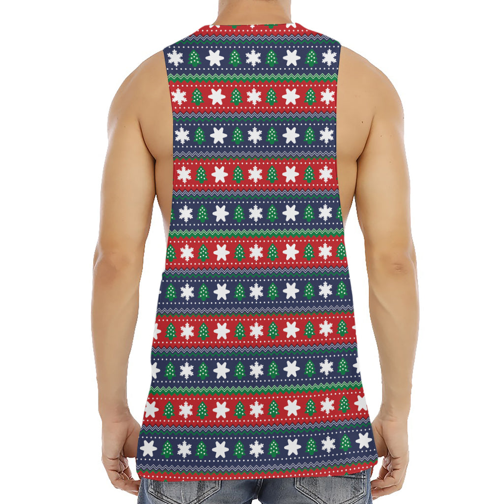 Scandinavian Christmas Pattern Print Men's Muscle Tank Top
