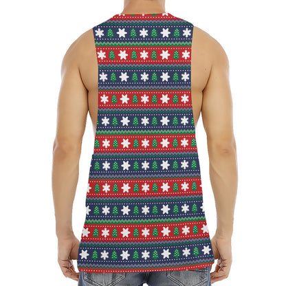 Scandinavian Christmas Pattern Print Men's Muscle Tank Top