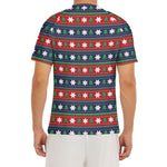Scandinavian Christmas Pattern Print Men's Short Sleeve Rash Guard
