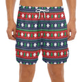 Scandinavian Christmas Pattern Print Men's Split Running Shorts