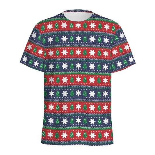 Scandinavian Christmas Pattern Print Men's Sports T-Shirt