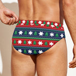 Scandinavian Christmas Pattern Print Men's Swim Briefs
