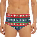 Scandinavian Christmas Pattern Print Men's Triangle Swim Briefs